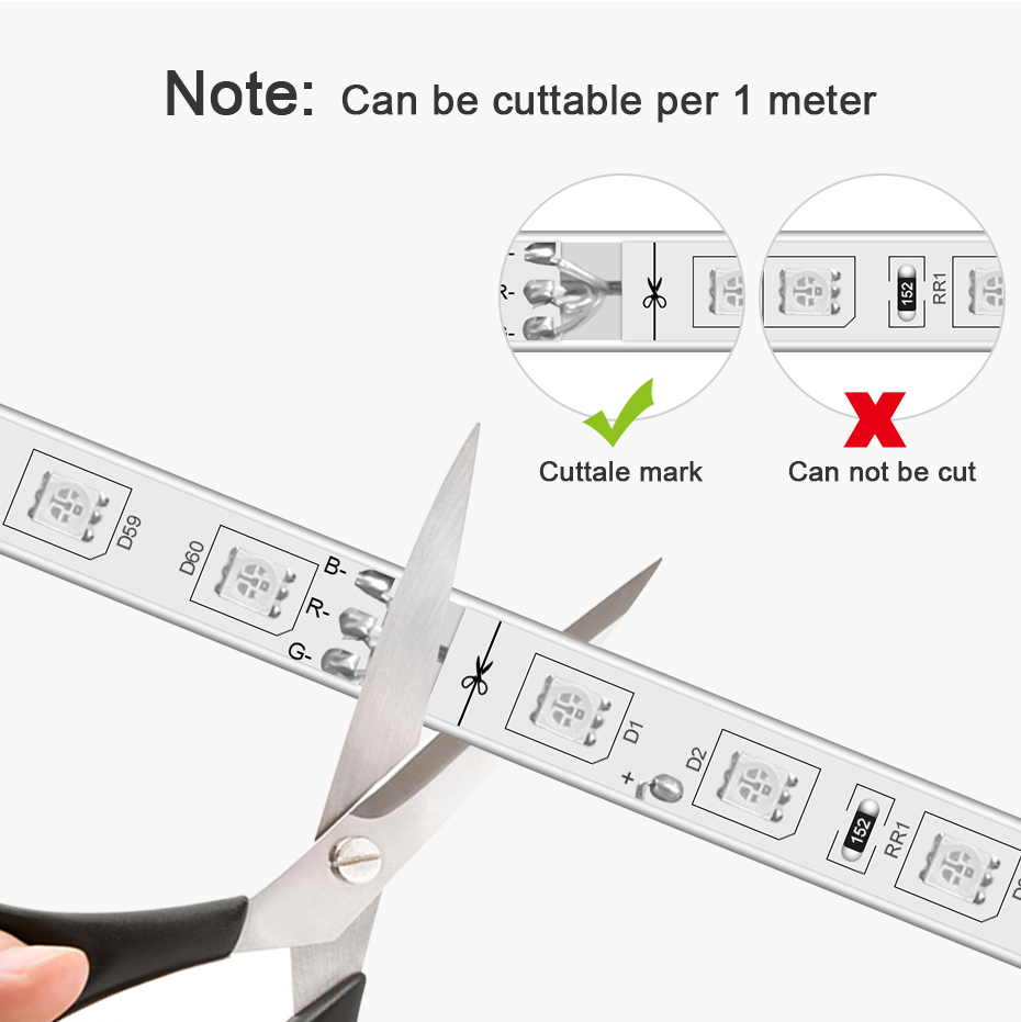 Fita LED RGB 220V 5050 60 LEDs - Outdoor Power Strip Weatherproof avaliação e preço